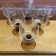 Set of 6 luminarc stemmed glasses transparent & amber vintage #e00