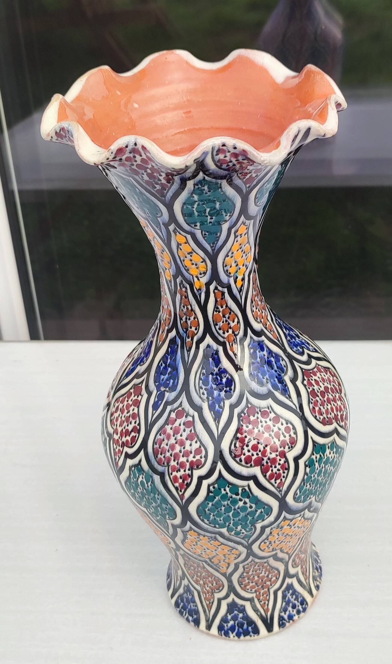 Moroccan ceramic vase from Safi - Traditional polychrome decoration