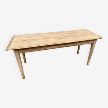 grande table de ferme 185 cm en sapin bois naturel brut