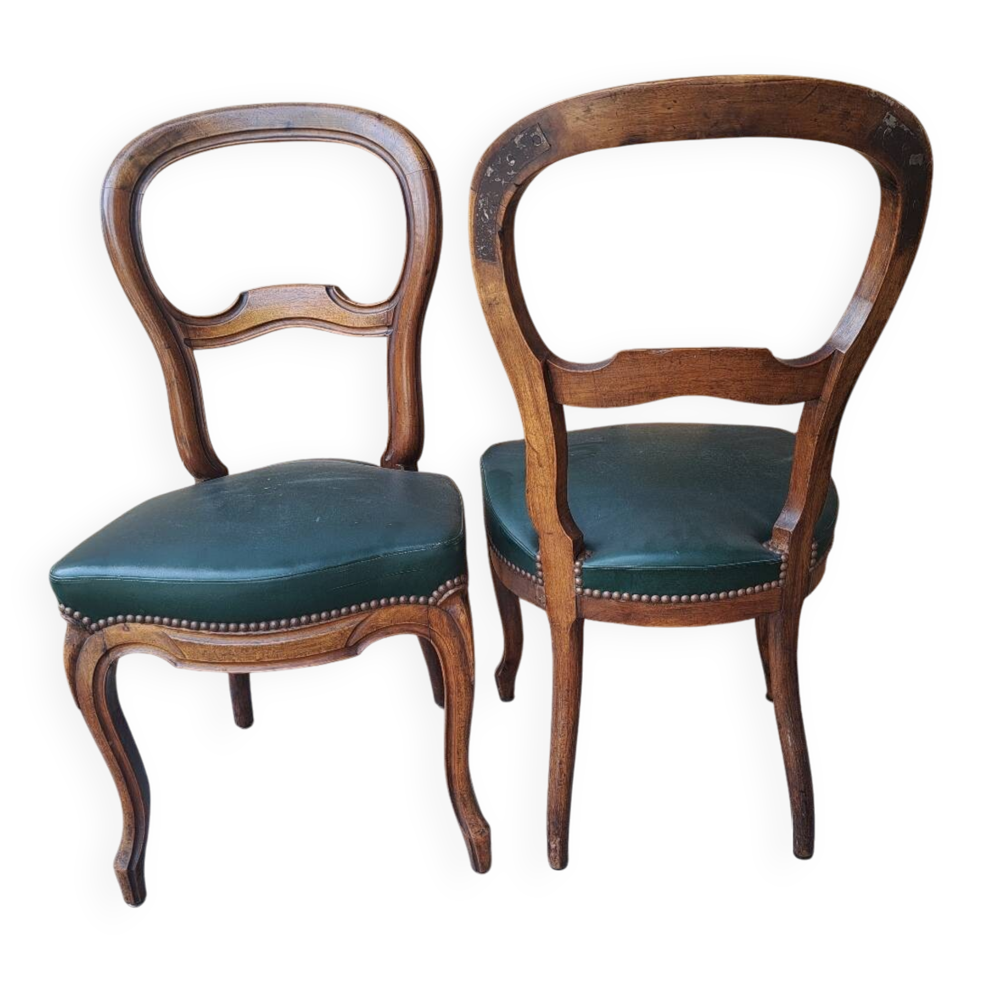 Pair of antique scroll chairs