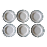 6 antique deep plates in Gien earthenware