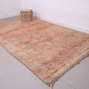 Peach Vintage Moroccan Rug 203 x 331 cm, Berber Shag Rug, Handmade Boho Rug
