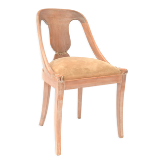 Chaise gondole en bois cérusé