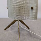 Tripod lamp in glass and brass by MD, Italy circa 1950.