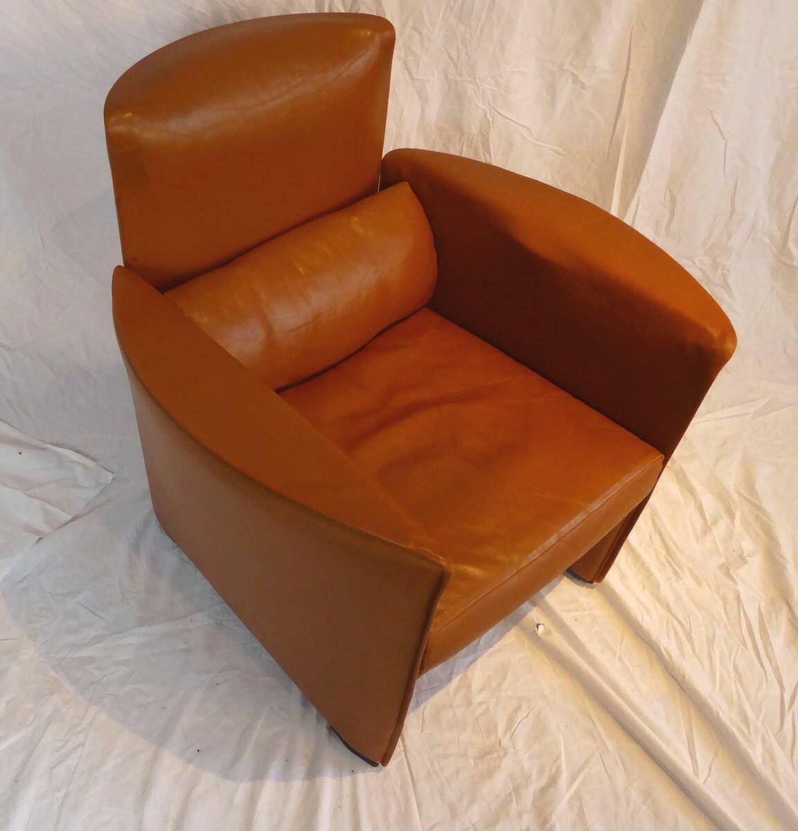 Cognac leather club chair