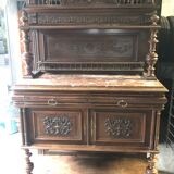 Renaissance sideboard / china cabinet with marble top