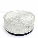 Round ceiling lamp striated glass