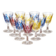 10 glasses with digestive Harlequin glassware of Reims multicolored