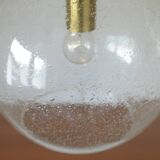 Vintage brass and bubble glass pendant lamp mid century modern hanging lamp