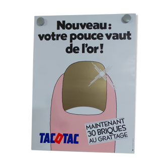 Affiche originale loterie nationale tac o tac nouveau votre pouce vaut de l'or 30 briques