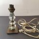 Faceted cut glass lamp base with brass base