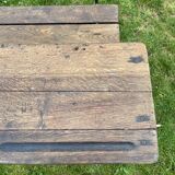 Old school desk in wood and cast iron