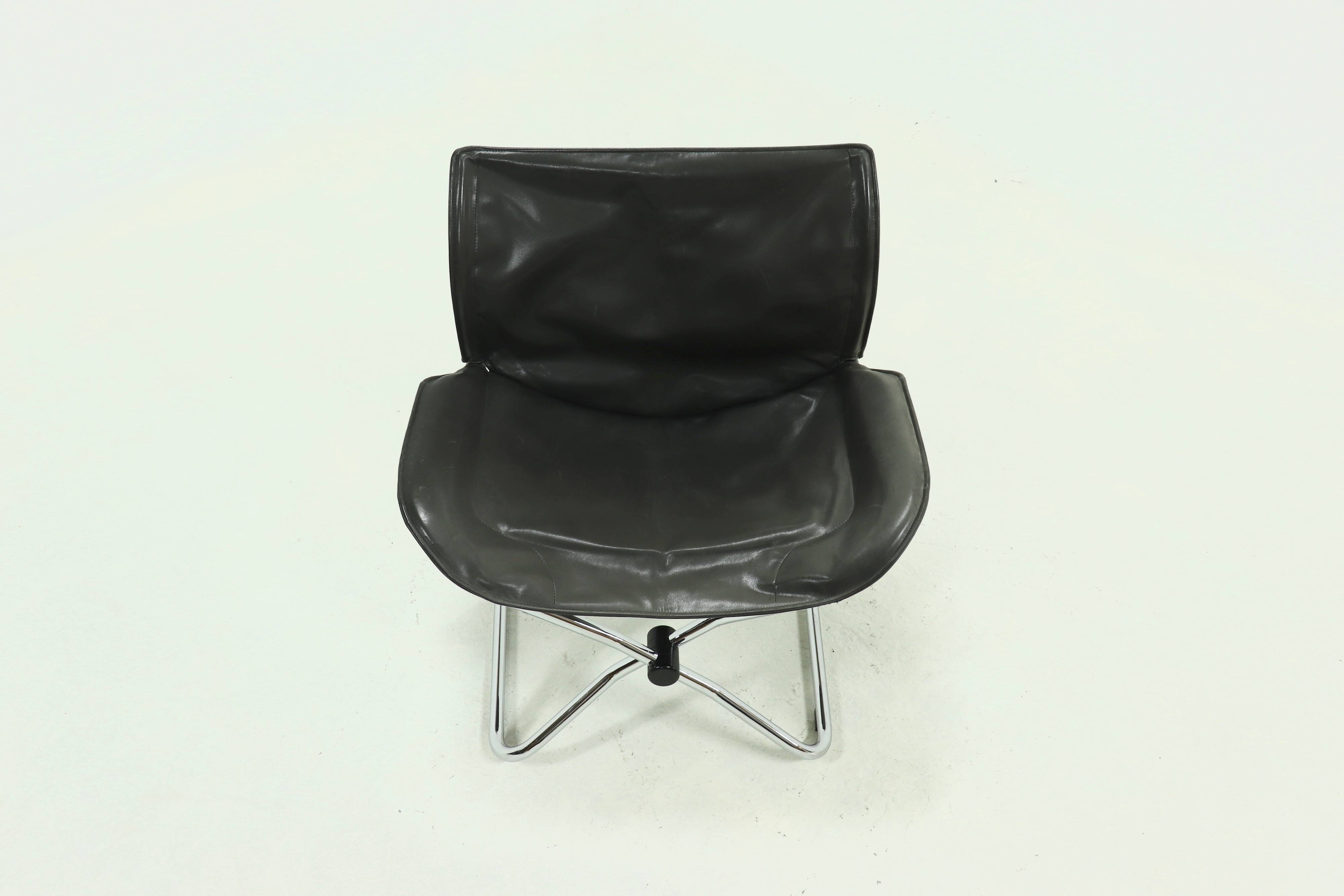 Leather Lounge Chair by Simon Desanta for COR Germany 1980s