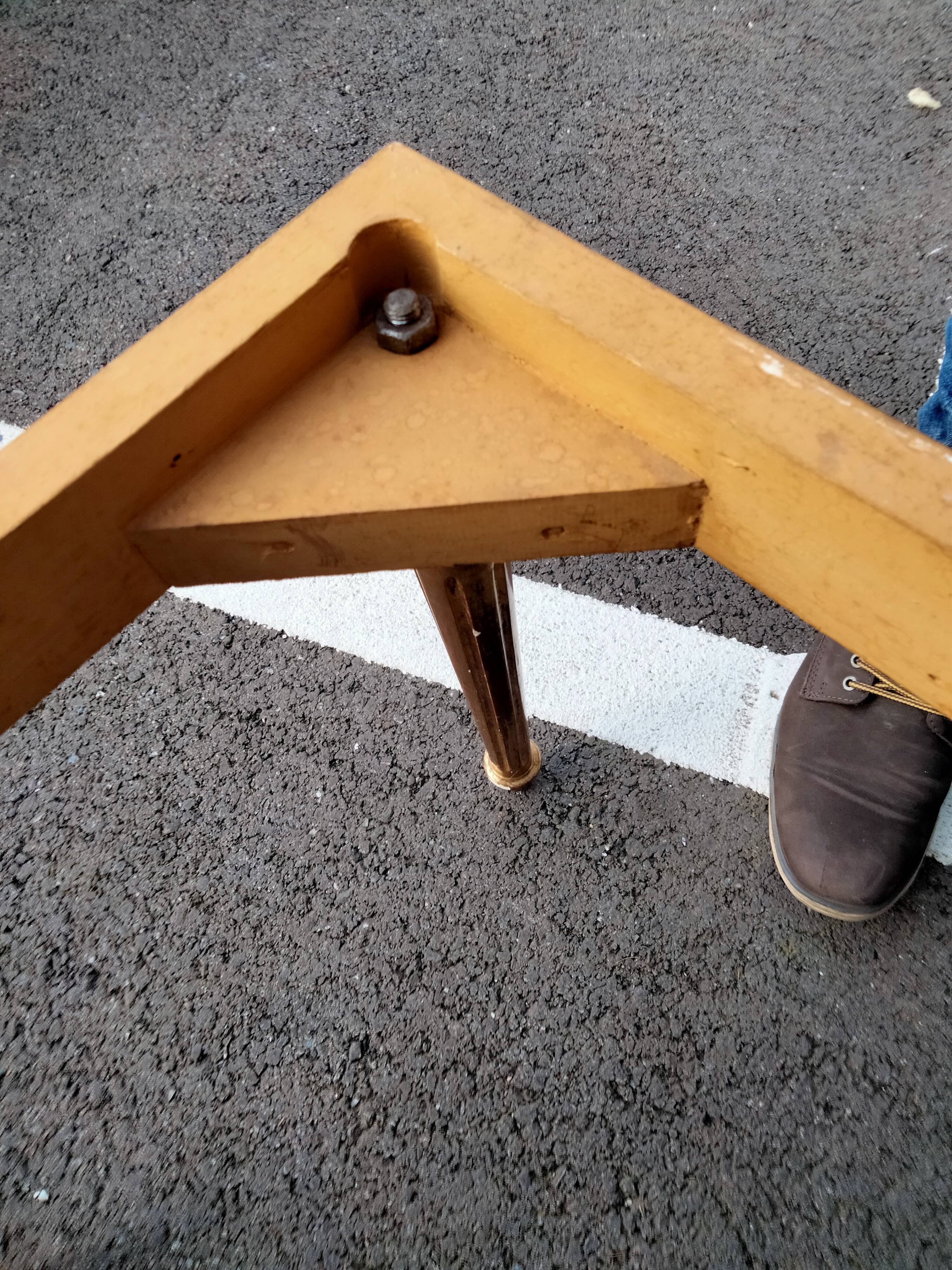 Coffee table gilded wood old marble top side table