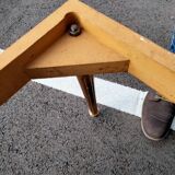 Coffee table gilded wood old marble top side table