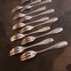 Silver metal dessert forks