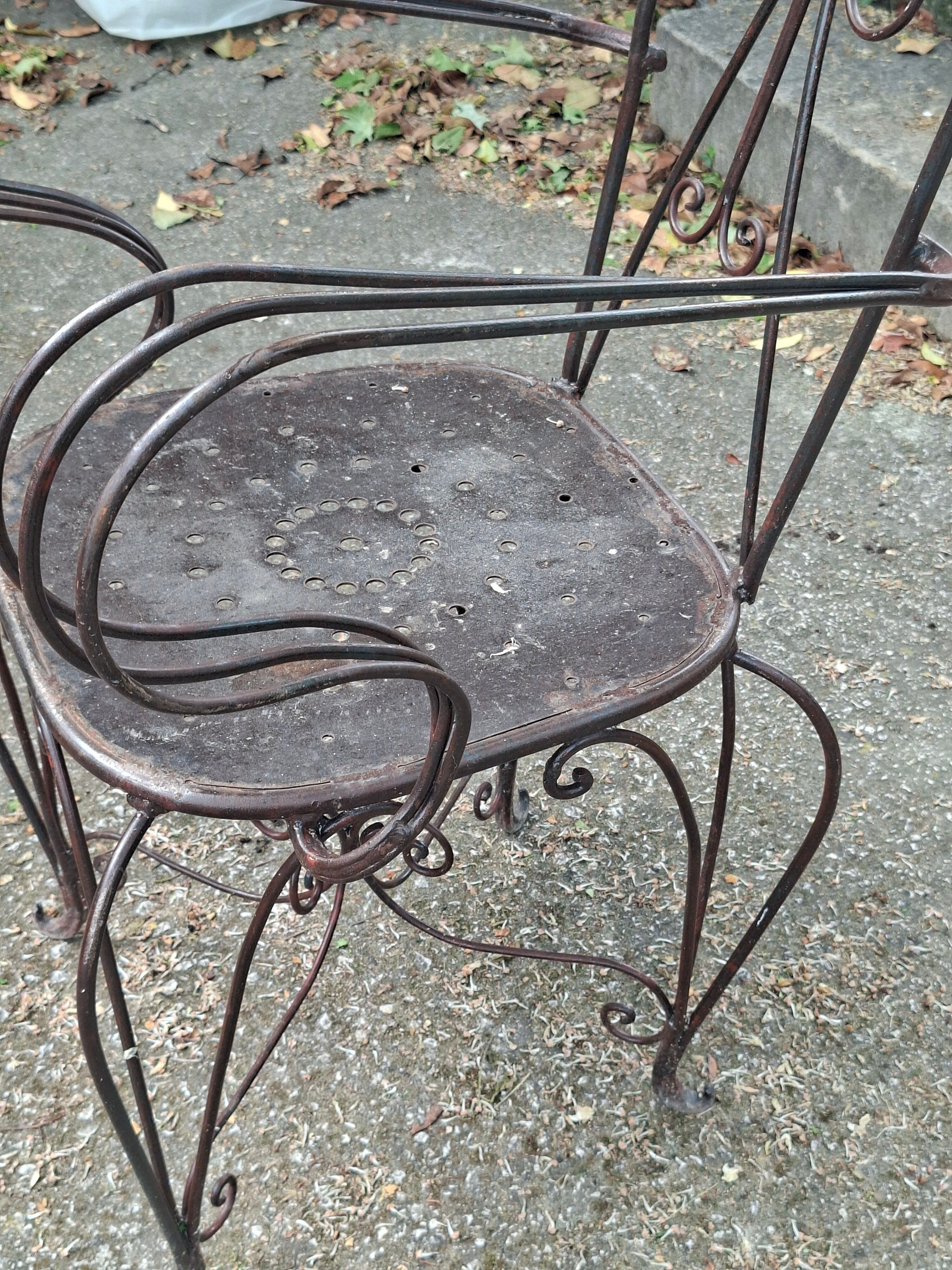 Fauteuils de jardin vintage en fer forgé