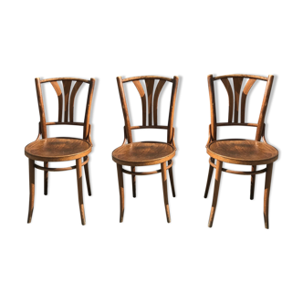 Set de 3 chaises éditées par Ton, République Tchèque