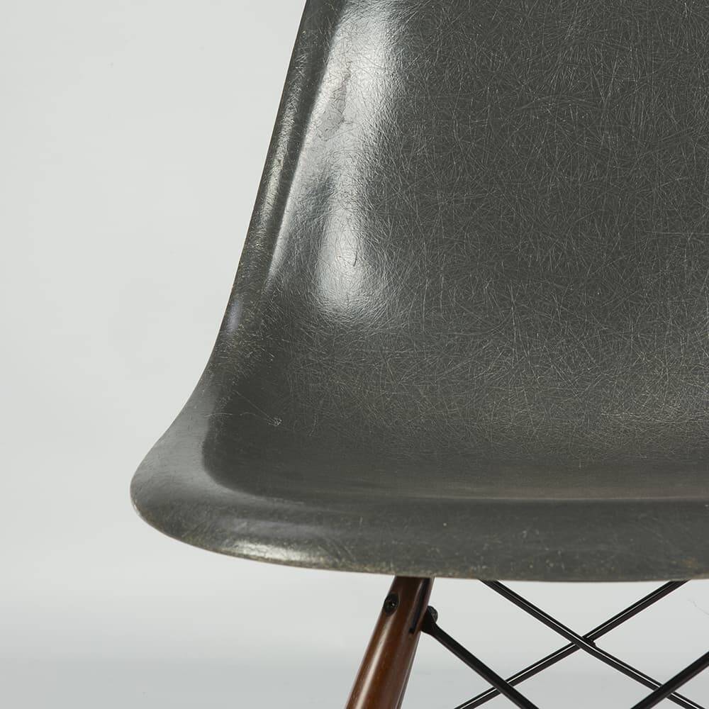 Elephant Grey Pair (2) Herman Miller Original Eames DSW Dining Shell Chairs