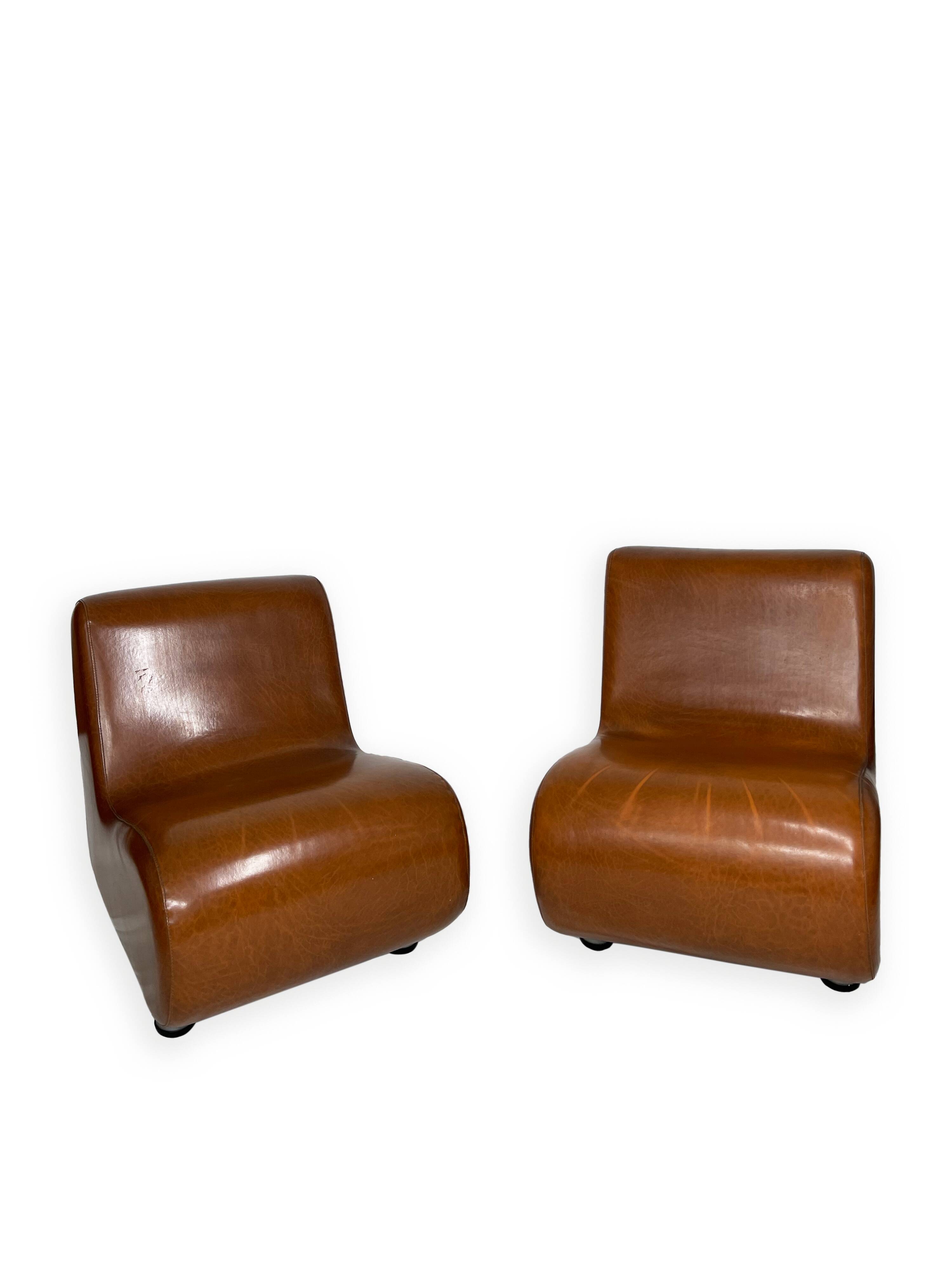 Curve armless armchairs, 1970s