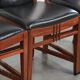 Elegant set of four black cowhide and wooden Art Deco dining chairs