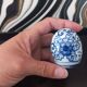 Vintage blue porcelain salt and pepper shakers