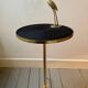 Vintage tripod pedestal table in gold metal