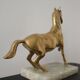 Statuette cheval en laiton et socle en marbre