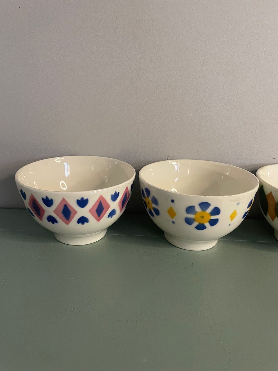 Lot de Bol ancien multicolore