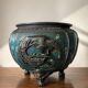 Cache pot bronze cloisonné meiji (fin 19eme).