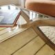 Sculptural coffee table "Infinity" in curved wood – Vintage 1970 design