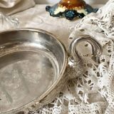 Silver plate with swan heads