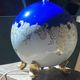 lamp base ball in porcelain Rosenthal Selb, cobalt and gilding 1950s