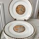 set of 6 flat plates Sarreguemines model "Nomeny" art deco 30s