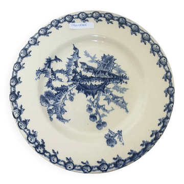Compotier plat sur piédouche Gien Chardons 260606