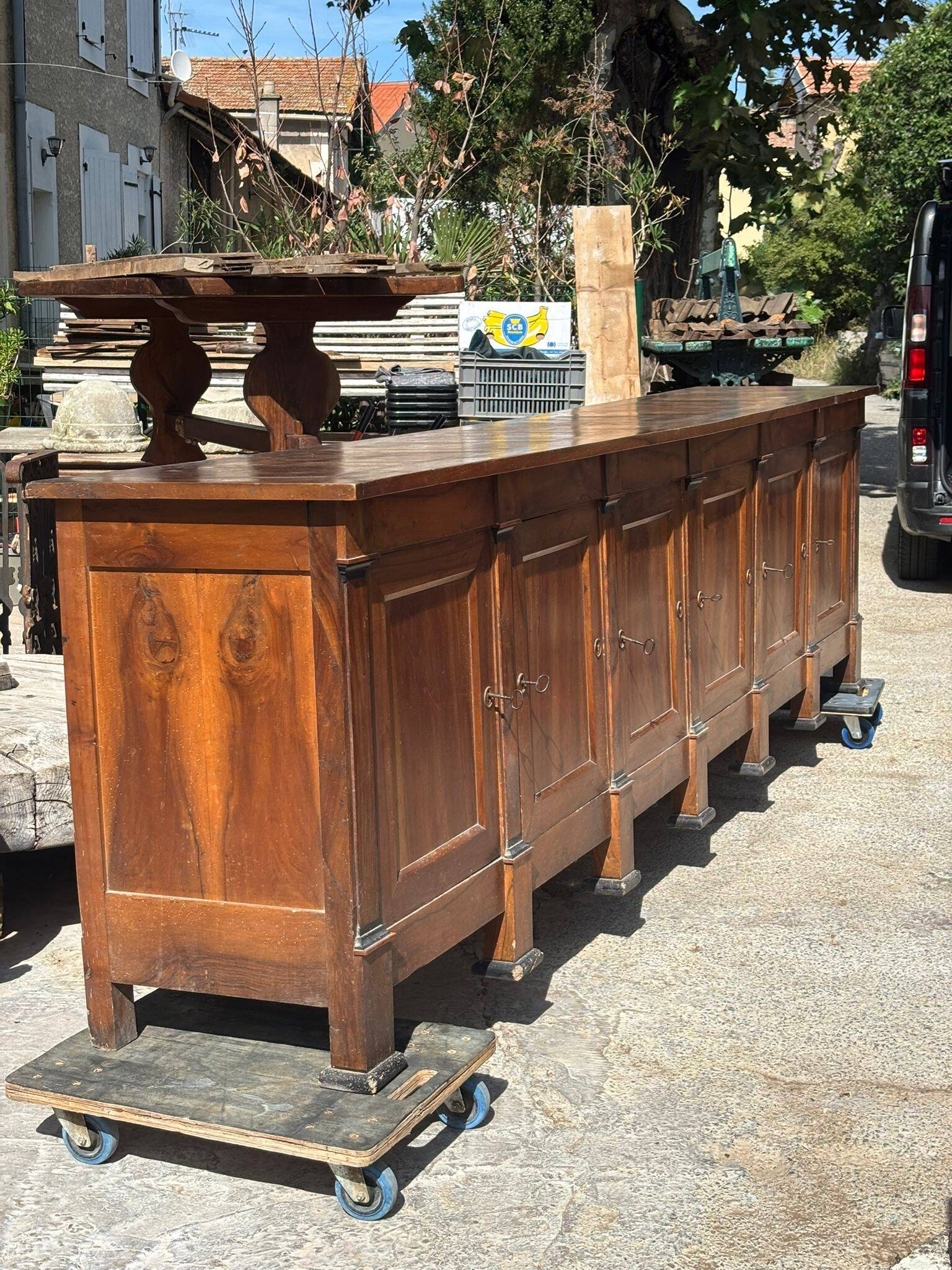 6-door solid walnut buffet from the Directoire period