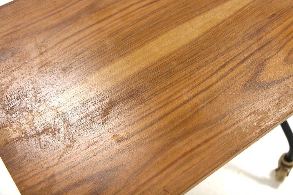 Teak and metal side table, Sweden, 1950s