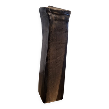 Vase brutaliste scandinave émaillée en grès