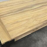 Industrial extendable dining table in wood and metal, 10/12 place settings