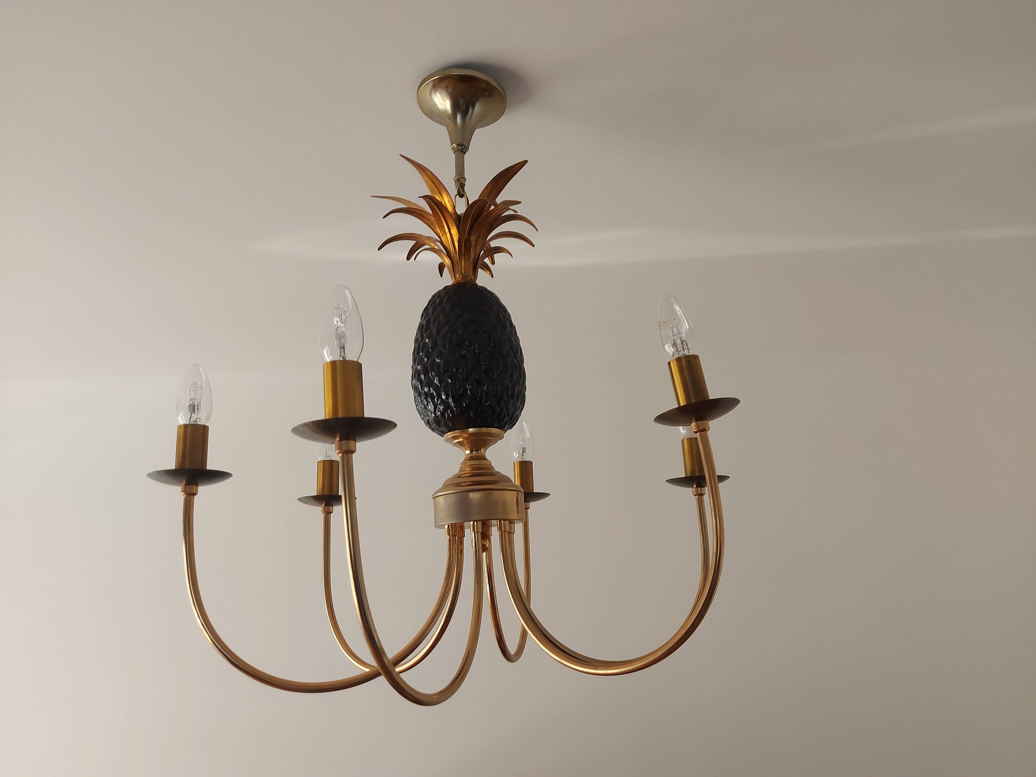 Pineapple chandelier from the 70'S in brass