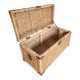 Antique vintage wicker trunk with brass fittings