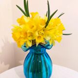 Blue breathless glass vase