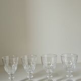 Set of 4 crystal glasses for liqueur.