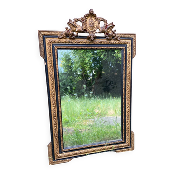 Napoleon III Gilded Wood Mirror, 19th Century - 65 x 100 x 6 cm