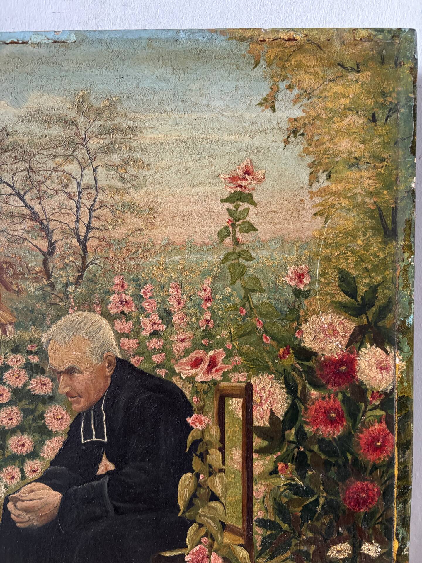 La leçon de catéchisme, huile sur toile