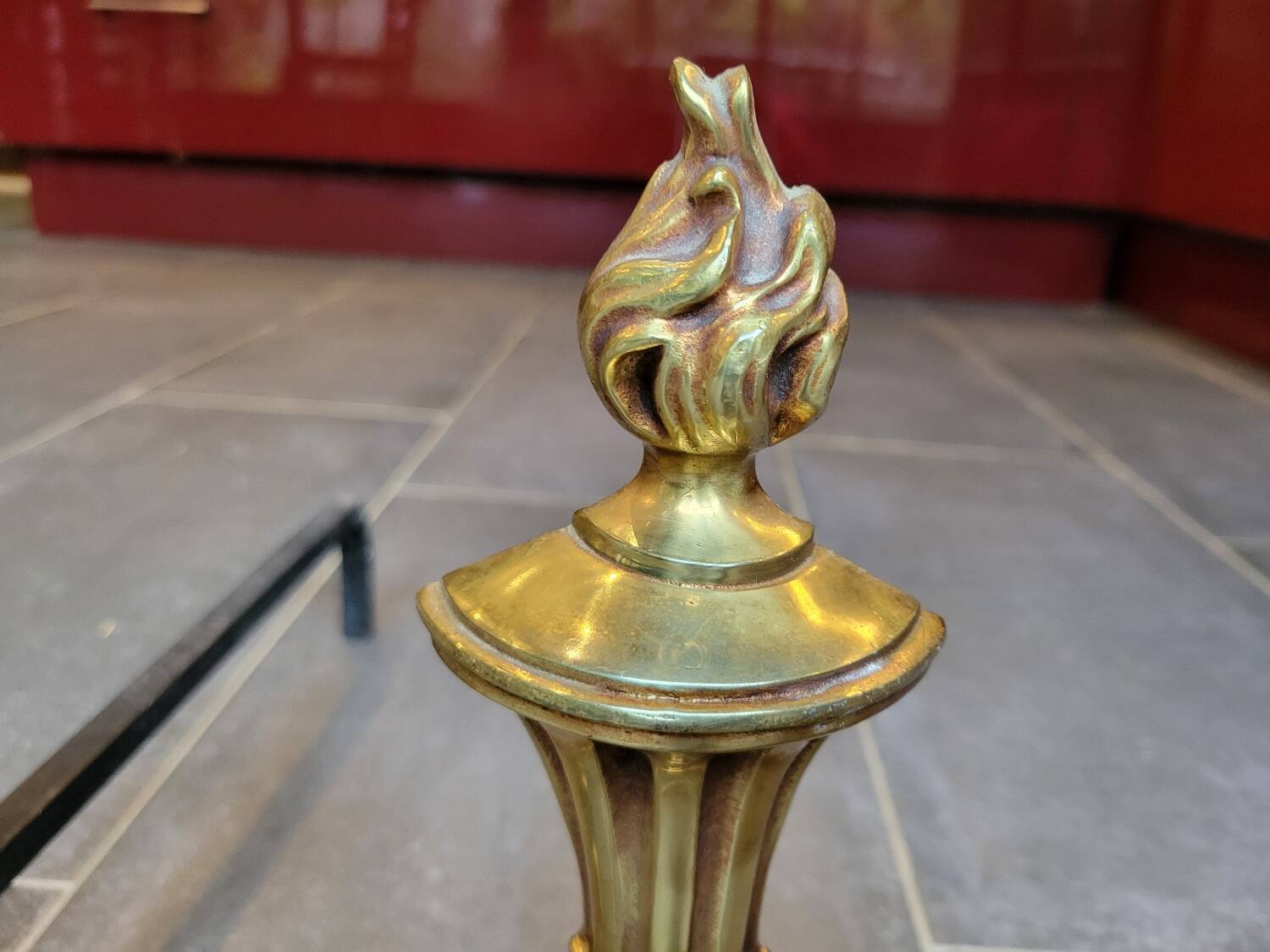 Gilded bronze andirons