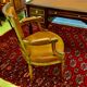 Louis XVI style desk, mahogany, tan leather