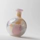 Milky White Murano Glass Vase with Pastel Dots Italian 1980s Vintage Table Decor