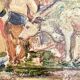 French Artist, Expressionist Scene, Oil Painting, 1941, Framed