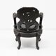 Pair of Chinese Qing Dynasty Carved Dragon Armchairs,Ebonized Hardwood,19th